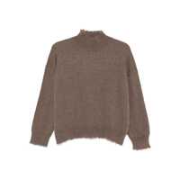 Pulovere Antonelli Ribbed Knit Sweater With High Neck And Frayed Hem Femei