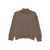 ANTONELLI Antonelli Ribbed Knit Sweater With High Neck And Frayed Hem BROWN