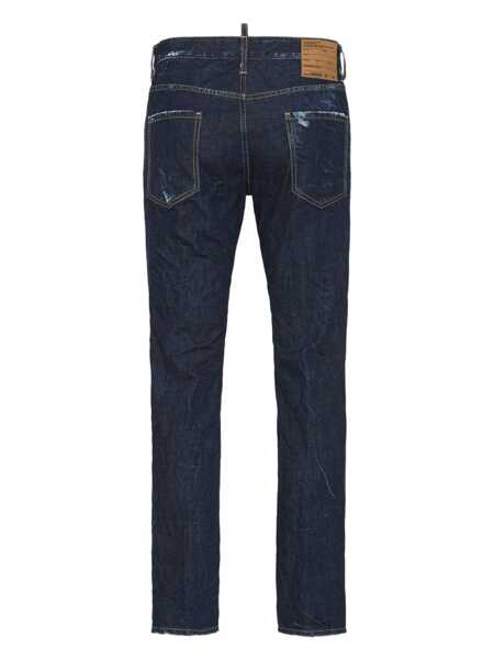 Blugi DSQUARED2 Cool Guy Blue Jeans With Logo Patch On The Rear And Ripped Details In Denim Man BLUE Barbati (BM 19245666) 2