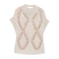Pulovere Antonelli Beige Short-Sleeve Vest With Round Neck Femei