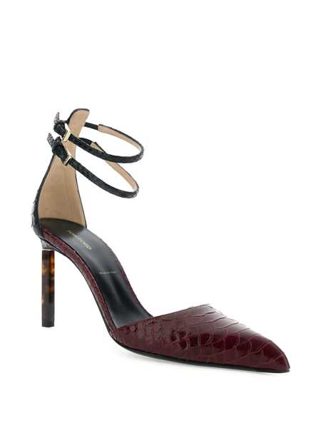 Pantofi cu toc Tom Ford Bordeaux Pumps With High Stiletto Heel And Ankle Strap Closure In Leather Woman Red Femei (BM 19246110) 2