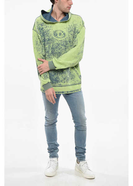 Bluze de trening Diesel Red Tag Cotton Blend Hoodie With Embossed Logo Green Barbati (BM 19246325) 4
