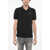 Diesel Hopsack Cotton Blend Smith Polo With Logo Patch Black