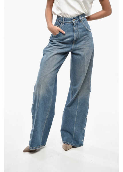 Blugi drepti Stella McCartney High Waist Wide Leg Jeans With Side Buttons 29Cm Blue Femei (BM 19246331) 1