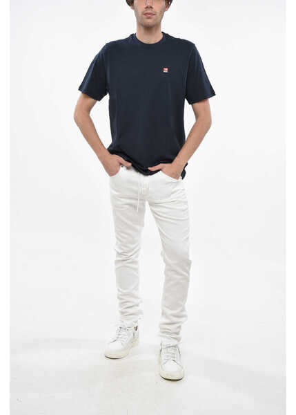 Tricouri Diesel Crew Neck Cotton T-Shirt With Logo Patch Blue Barbati (BM 19246334) 4