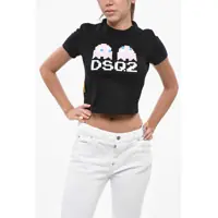 Tricouri Pac-Man Cropped Mini Fit Crew-Neck T-Shirt With Monogram Femei