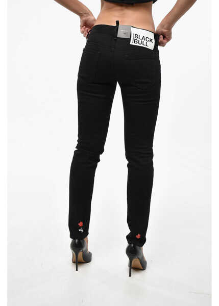 Blugi skinny DSQUARED2 Black Bull Stretch Cotton Jennifer Fit Denims 13Cm Black Femei (BM 19246343) 3