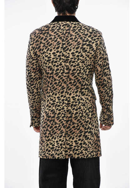 Paltoane DSQUARED2 Animal Motif 70S Maxi Coat With Glitter Collar Multicolor Barbati (BM 19246352) 2