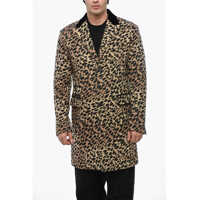 Paltoane Animal Motif 70'S Maxi Coat With Glitter Collar Barbati