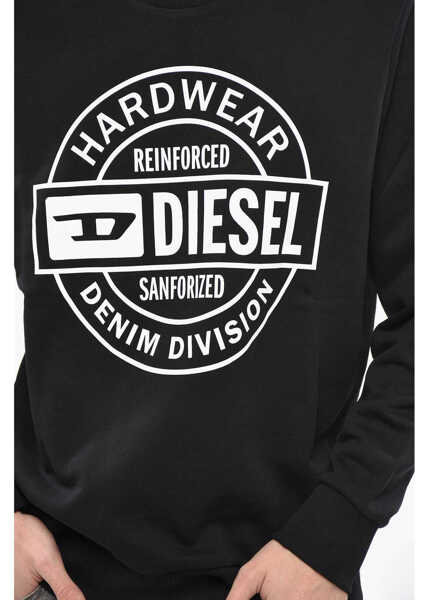 Bluze de trening Diesel Crew Neck Hard Wear Sweatshirt With Front Print Black Barbati (BM 19246355) 3
