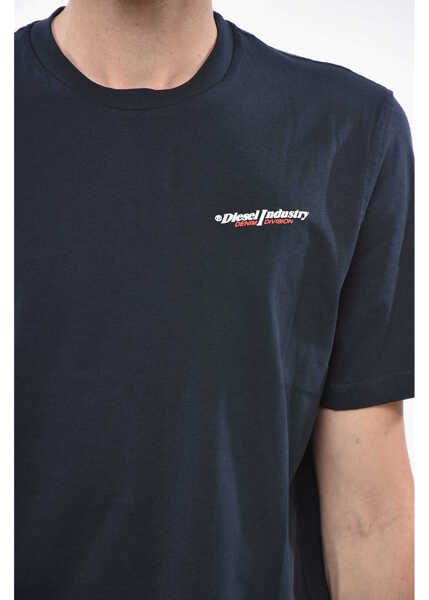Tricouri Diesel Crew Neck Industry T-Shirt With Embossed Logo Blue Barbati (BM 19246358) 3