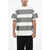 MSGM Crew-Neck Cotton Jersey T-Shirt With Mesh Details Black & White