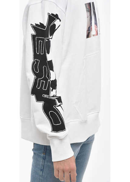 Bluze de trening Diesel Red Tag Brushed Cotton Macs Hoodie With Print White Barbati (BM 19246370) 3