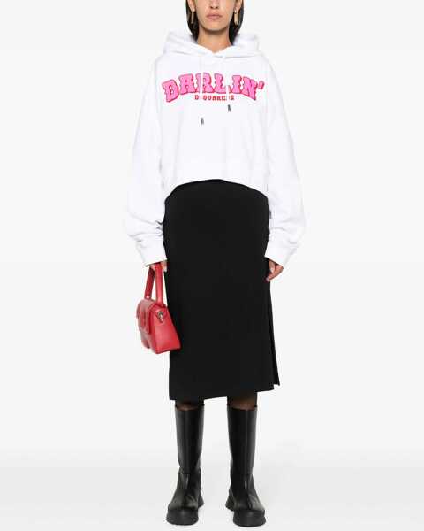 Bluze de trening DSQUARED2 Solid Color Onion Hoodie With Contrasting Print Black Femei (BM 19246373) 2