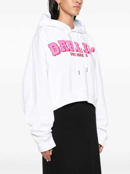 Bluze de trening DSQUARED2 Solid Color Onion Hoodie With Contrasting Print Black Femei (BM 19246373) 3