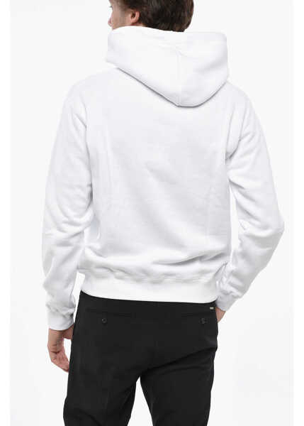 Bluze de trening DSQUARED2 Icon Fleeced Cotton Ciro Cool Fit Hoodie With Frontal Print White Barbati (BM 19246379) 2