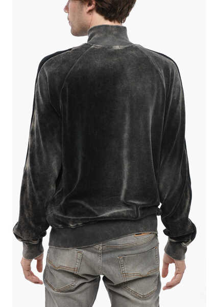 Bluze de trening Diesel Red Tag Mock Neck Chenille Sweatshirt With Full Zip Brown Barbati (BM 19246409) 2