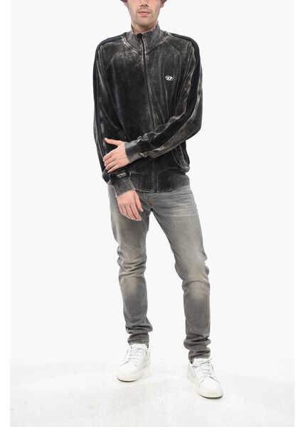 Bluze de trening Diesel Red Tag Mock Neck Chenille Sweatshirt With Full Zip Brown Barbati (BM 19246409) 4