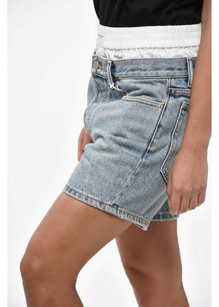 Pantaloni scurti Alexander Wang Prestyle Boxer Loose Fit Shorts Blue Femei (BM 19246415) 2