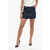 Céline Dark Washed Denim Miniskirt With Logoed Buttons Blue