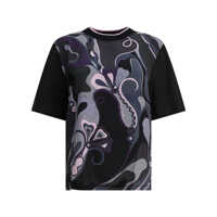 Tricouri Cotton and silk crewneck T-shirt with print Femei