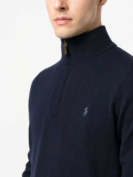 Pulovere Ralph Lauren Wool half-zip sweater Blue Barbati (BM 19246701) 5