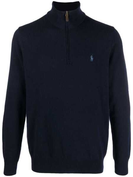 Pulovere Ralph Lauren Wool half-zip sweater Blue Barbati (BM 19246701) 1