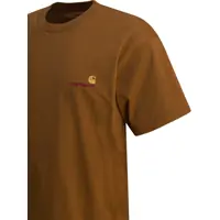 Tricouri Carhartt pentru Barbati - Tricouri Carhartt S/S American Script T-shirt Brown Barbati (BM 19246833) - B-mall.ro