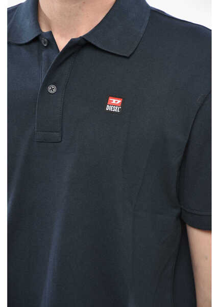 Tricouri Polo Diesel Hopsack Cotton Blend Smith Polo Shirt Blue Barbati (BM 19247051) 3