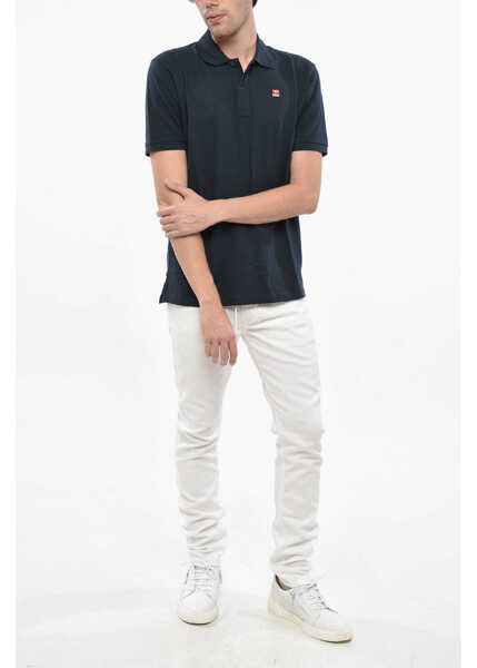 Tricouri Polo Diesel Hopsack Cotton Blend Smith Polo Shirt Blue Barbati (BM 19247051) 4