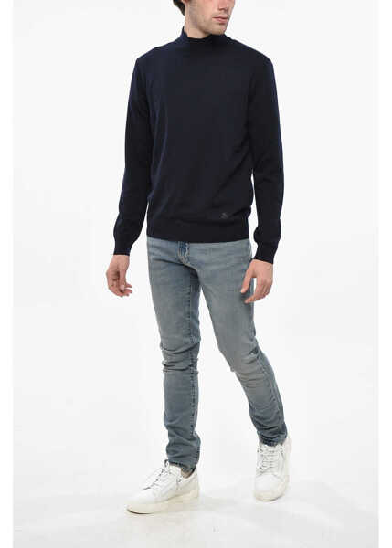 Pulovere CORNELIANI Turtleneck Virgin Wool Sweater Blue Barbati (BM 19247057) 4