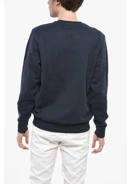 Bluze de trening Diesel Crew Neck Brushed Cotton Sweatshirt With Ton Sur Ton Logo Blue Barbati (BM 19247060) 2