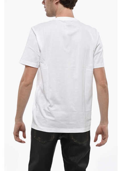 Tricouri Diesel Crew Neck Cotton T-Shirt With Embossed Logo White Barbati (BM 19247063) 2