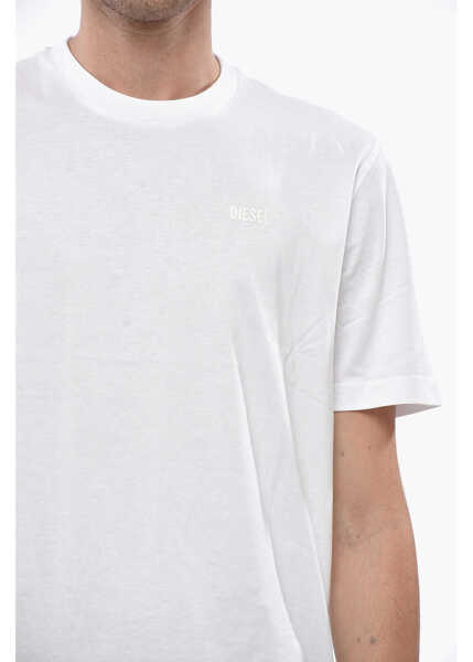 Tricouri Diesel Crew Neck Cotton T-Shirt With Embossed Logo White Barbati (BM 19247063) 3