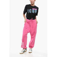 Pantaloni de trening Dama - Pantaloni de trening DSQUARED2 Fleeced-Cotton V-Icon L.a. Joggers With Drawstring Waist Pink Femei (BM 19247066) - B-mall.ro
