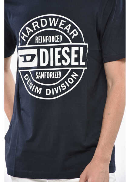 Tricouri Diesel Crew Neck Hard Wear T-Shirt With Front Print Blue Barbati (BM 19247069) 3