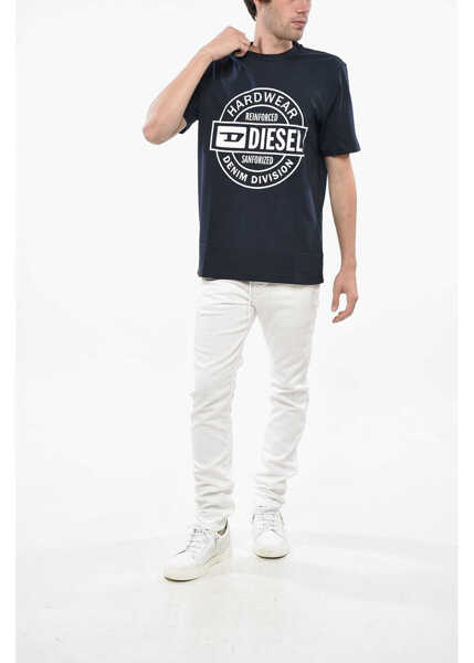 Tricouri Diesel Crew Neck Hard Wear T-Shirt With Front Print Blue Barbati (BM 19247069) 4