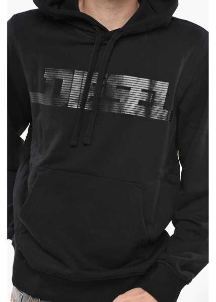 Bluze de trening Diesel Brushed Cotton Hoodie With Front Logo Black Barbati (BM 19247072) 3