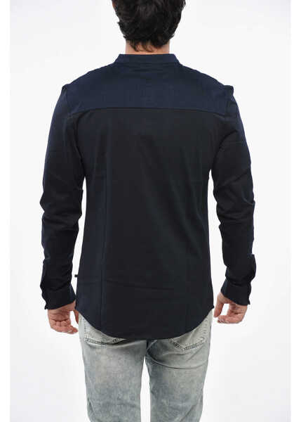 Tricouri Hugo Boss Long Sleeved Solid Color Henley T-Shirt Blue Barbati (BM 19247084) 2