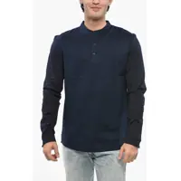 Tricouri Long Sleeved Solid Color Henley T-Shirt Barbati