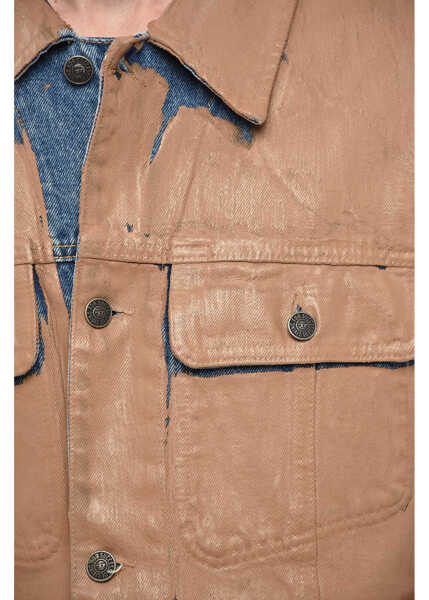 Geci de blugi Diesel Coated Denim Layton Jacket With Knitted Sleeves Beige Barbati (BM 19247102) 3