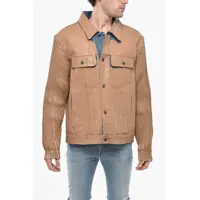 Geci de blugi Coated Denim Layton Jacket With Knitted Sleeves Barbati