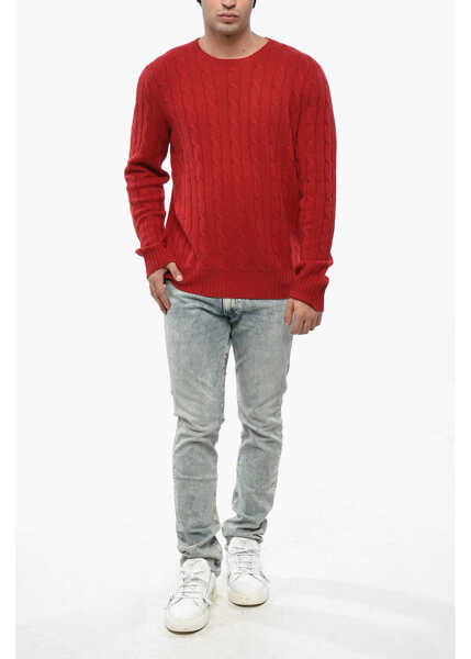 Pulovere Ralph Lauren Cashmere Cable Crewneck Sweater Red Barbati (BM 19247105) 4