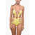 DSQUARED2 Trikini Swimsuit With Lace-Up Details Yellow