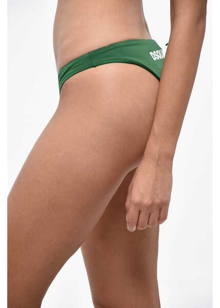 Bikini DSQUARED2 Solid Color Bikini Bottom With Back Logo Green Femei (BM 19247120) 2