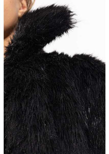 Paltoane Balenciaga Wet-Effect Eco-Fur Coat Black Femei (BM 19247129) 5