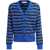 Marni Striped Virgin Wool V-Neck Cardigan Blue