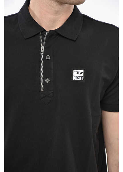 Tricouri Polo Diesel Half Zip And Button Harry Polo Black Barbati (BM 19247246) 3