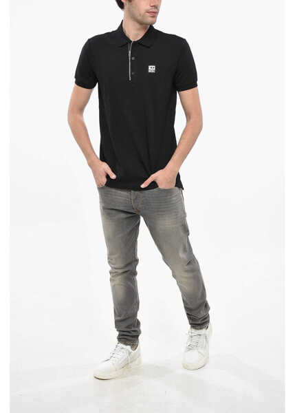 Tricouri Polo Diesel Half Zip And Button Harry Polo Black Barbati (BM 19247246) 4