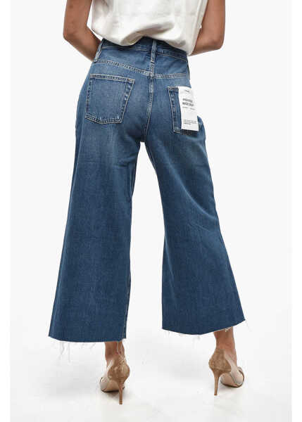 Blugi drepti FRAME High Waist Cropped Wide Leg Jeans 28Cm Blue Femei (BM 19247249) 3